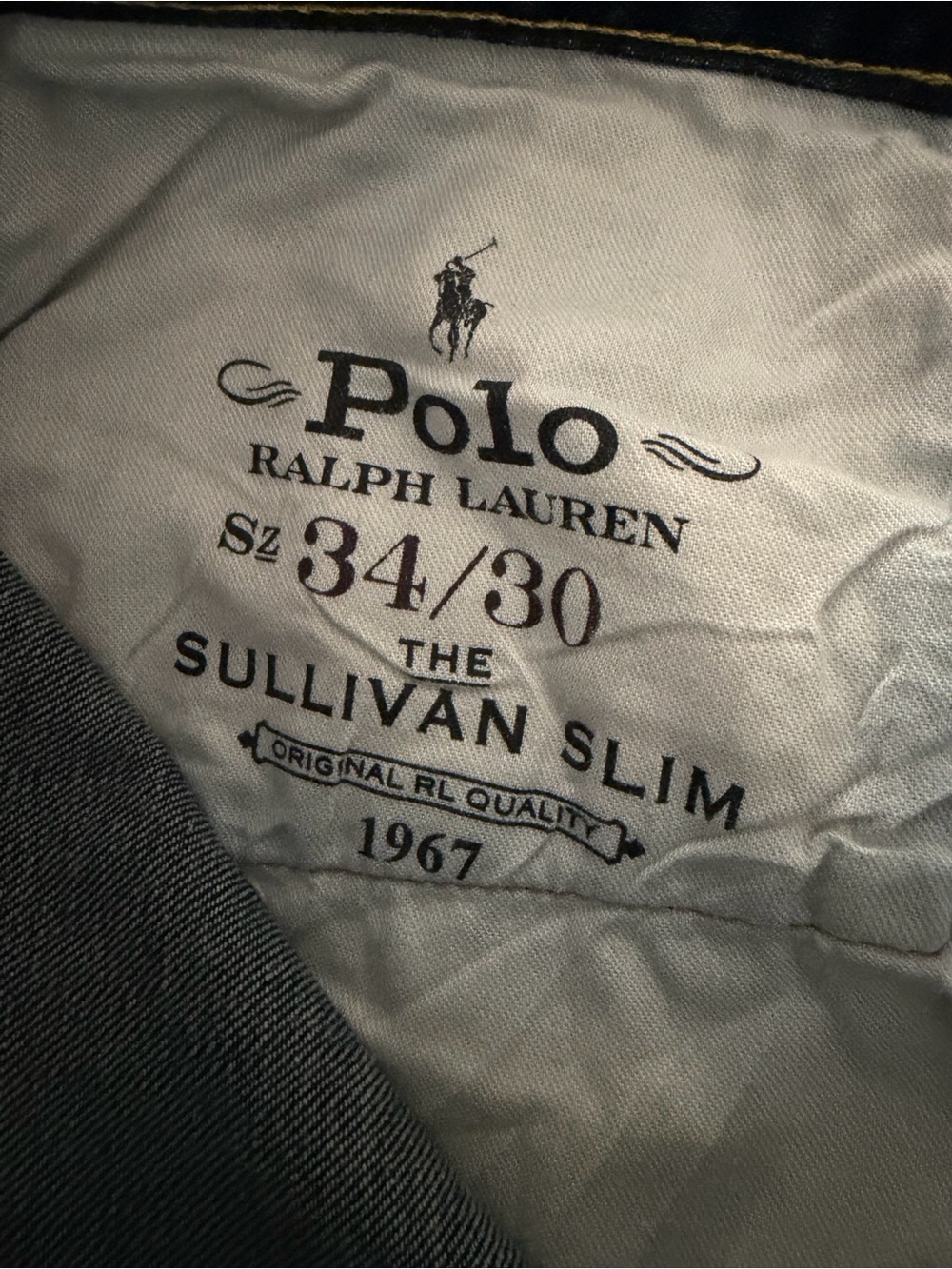 Polo Ralph Lauren Sullivan Slim Stretch Jeans Dark Wash Men’s 34x30 - Picture 5 of 6